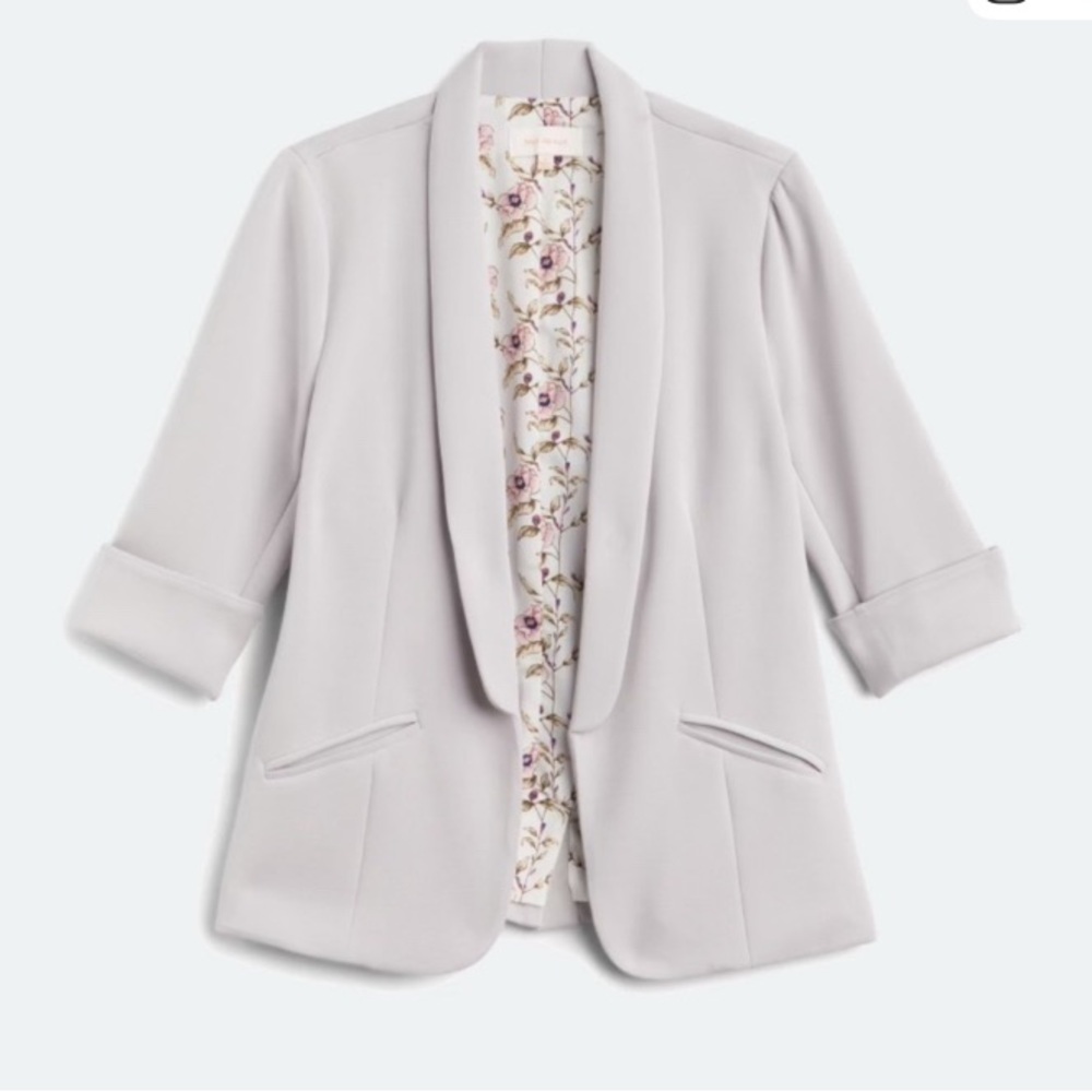 Skies Are Blue Light Gray Blazer Sz M